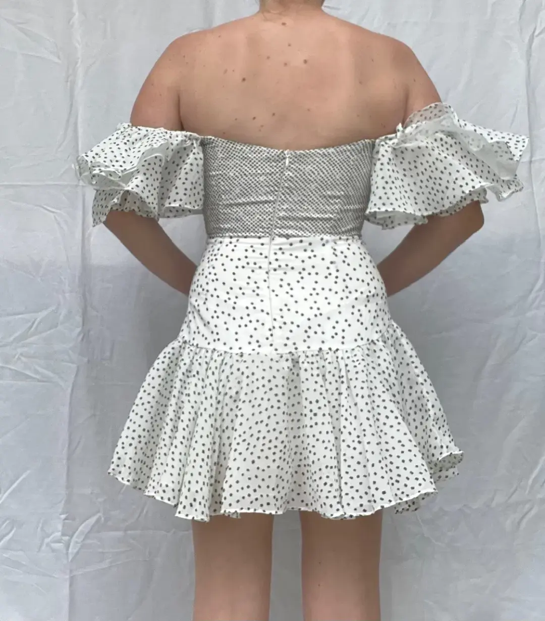Sofia the Label Florence Dress White Polka Size 8 for rent on The Volte - main image