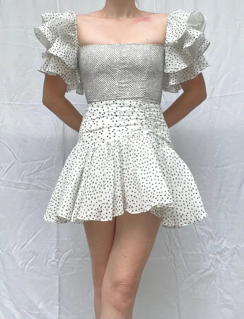 Sofia the Label Florence Dress White Polka Size 8 for rent on The Volte - main image
