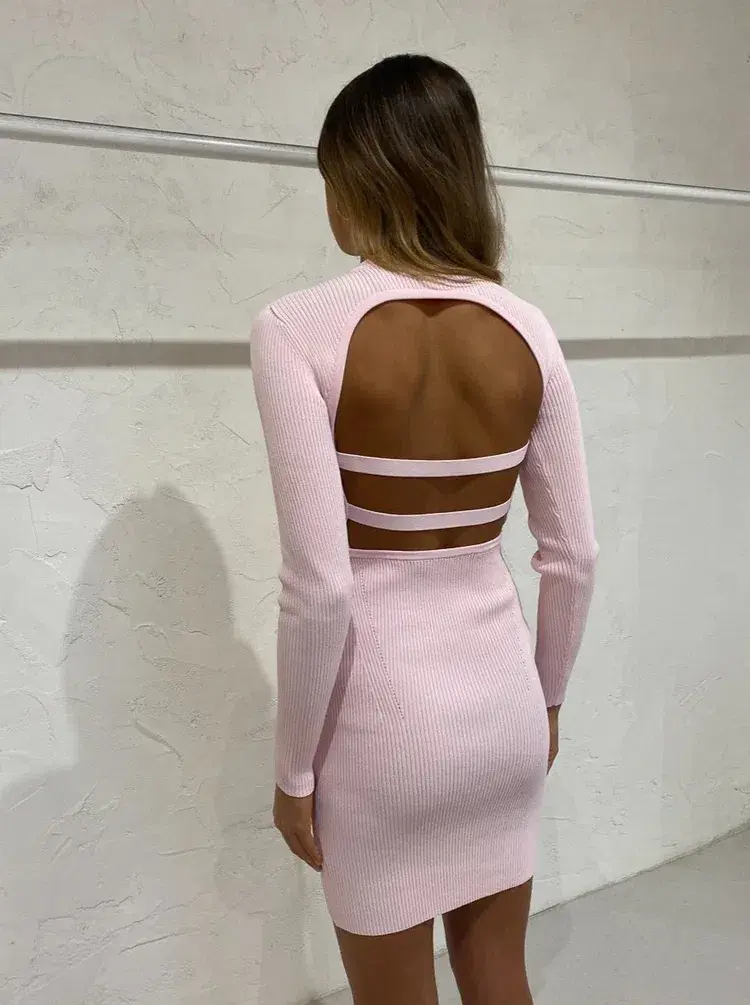 Manning Cartell Escape Clause Backless Mini Dress In Pastel Pink Size 8 for rent on The Volte - main image