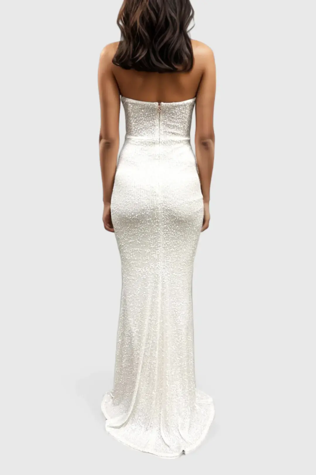 Nookie Sweetheart Sequin White Gown Size 8 for rent on The Volte - main image