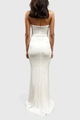 Nookie Sweetheart Sequin White Gown Size 8 for rent on The Volte - image 3