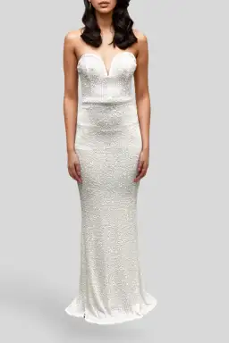 Nookie Sweetheart Sequin White Gown Size 8 for rent on The Volte - image 1