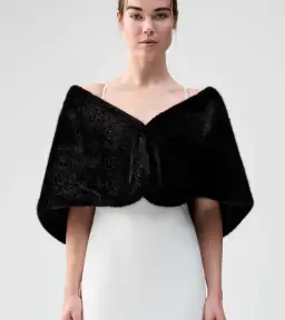 Unreal Fur Yasmine Wrap Black OS for rent on The Volte - image 1