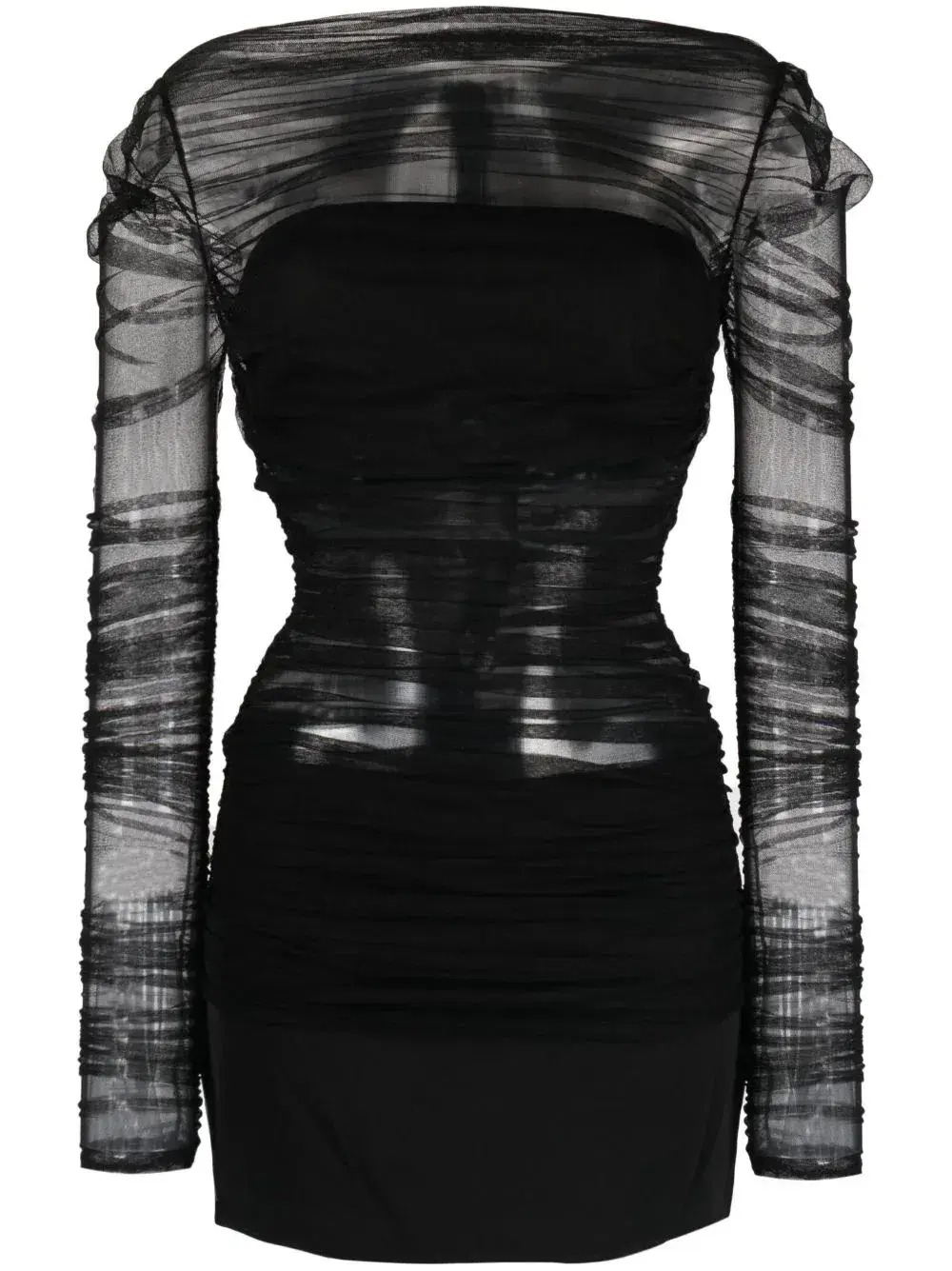 Christopher Esber Semblance Tulle Overlay Mini Dress Black Size 10 for rent on The Volte - main image