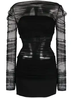 Christopher Esber Semblance Tulle Overlay Mini Dress Black Size 10 for rent on The Volte - image 5