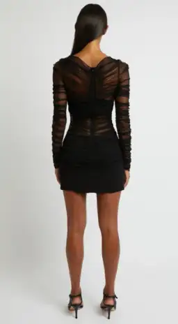 Christopher Esber Semblance Tulle Overlay Mini Dress Black Size 10 for rent on The Volte - image 3