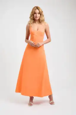 Kookai Maguy Maxi Dress Tangerine Size 8