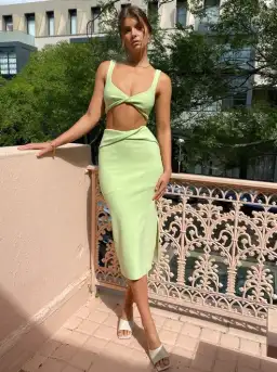 Bec & Bridge Clover Top & Midi Skirt Set Apple Green Size 8 for rent on The Volte - image 2