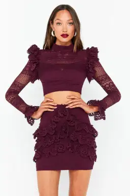 Mossman The Romanticist Crop Top & Skirt Set Purple Size 6 for rent on The Volte - image 2