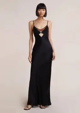 Bec & Bridge Heather Maxi Dress Black & Choc Brown Size 10 AU