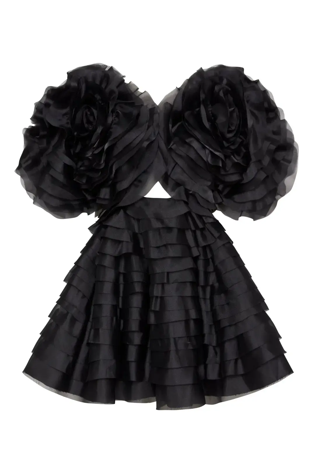 Aje Amour Ruffle Mini Dress Black Size 8 for rent on The Volte - main image