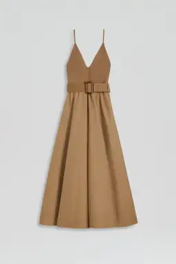Scanlan Theodore Crepe Knit Camisole Midi Dress Camel Size 8 for rent on The Volte - image 4