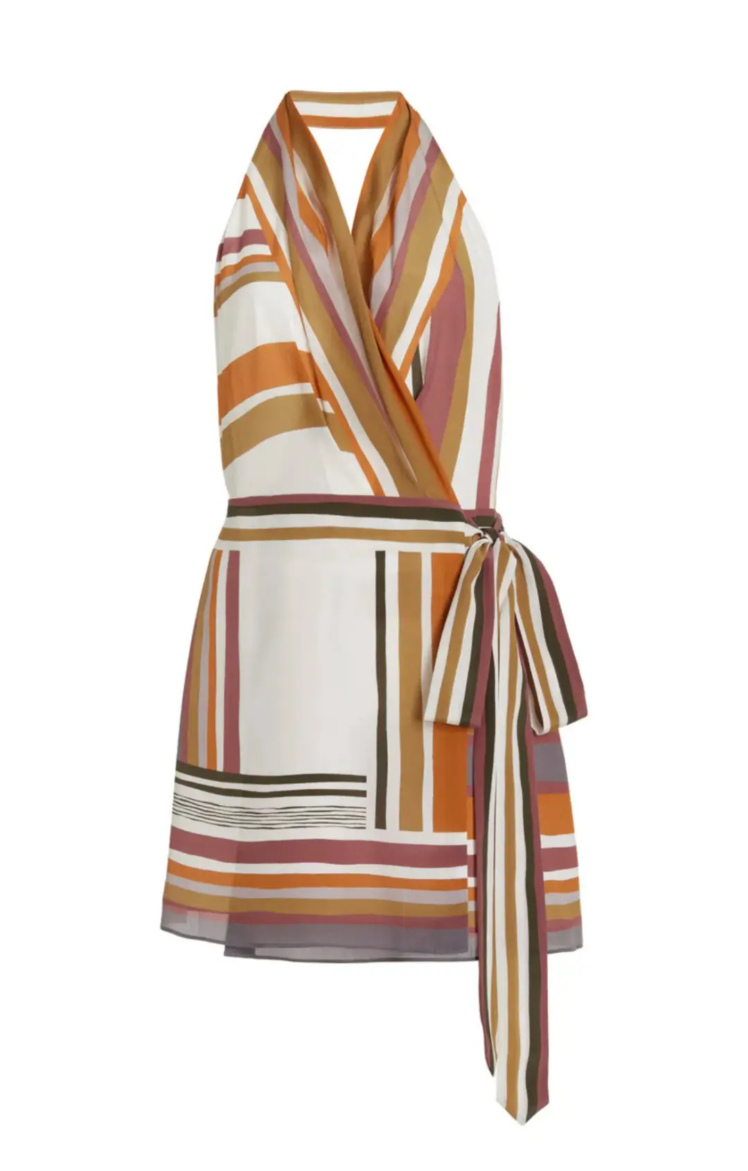 Sir the Label Caprera Wrap Halter Mini Dress Multi Size 2/ AU 10 for rent on The Volte - main image