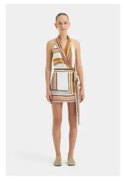 Sir the Label Caprera Wrap Halter Mini Dress Multi Size 2/ AU 10 for rent on The Volte - image 1