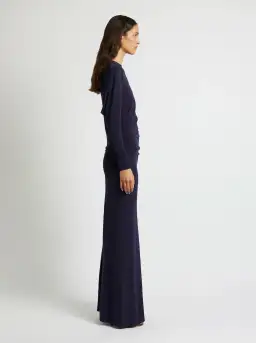 Christopher Esber Side Cowl Long Sleeve Dress Navy Size 8 for rent on The Volte - image 2