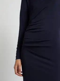 Christopher Esber Side Cowl Long Sleeve Dress Navy Size 8 for rent on The Volte - image 3