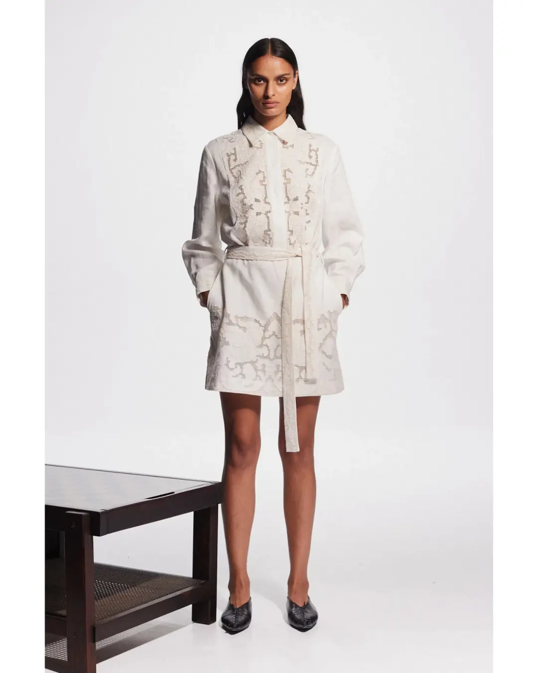 Alemais Pegasus Embroidered Mini Dress White Size AU 8 for rent on The Volte - main image