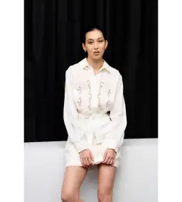 Alemais Pegasus Embroidered Mini Dress White Size AU 8 for rent on The Volte - image 1