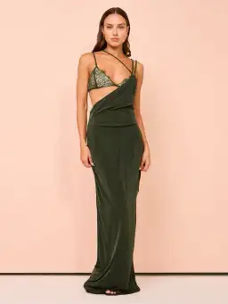 Tojha Alberta Dress in Pesto Size 8 for rent on The Volte - image 2