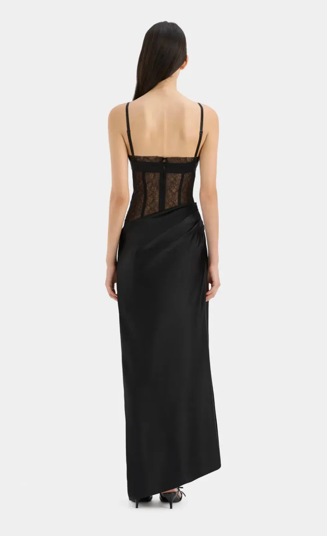 Sir the Label Dunya Draped Gown Black Size 2 / AU 10 for rent on The Volte - main image