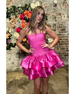 JÁC by L'Idee Cocktail Hour Mini Dress in Party Pink Size AU 10 for rent on The Volte - image 2