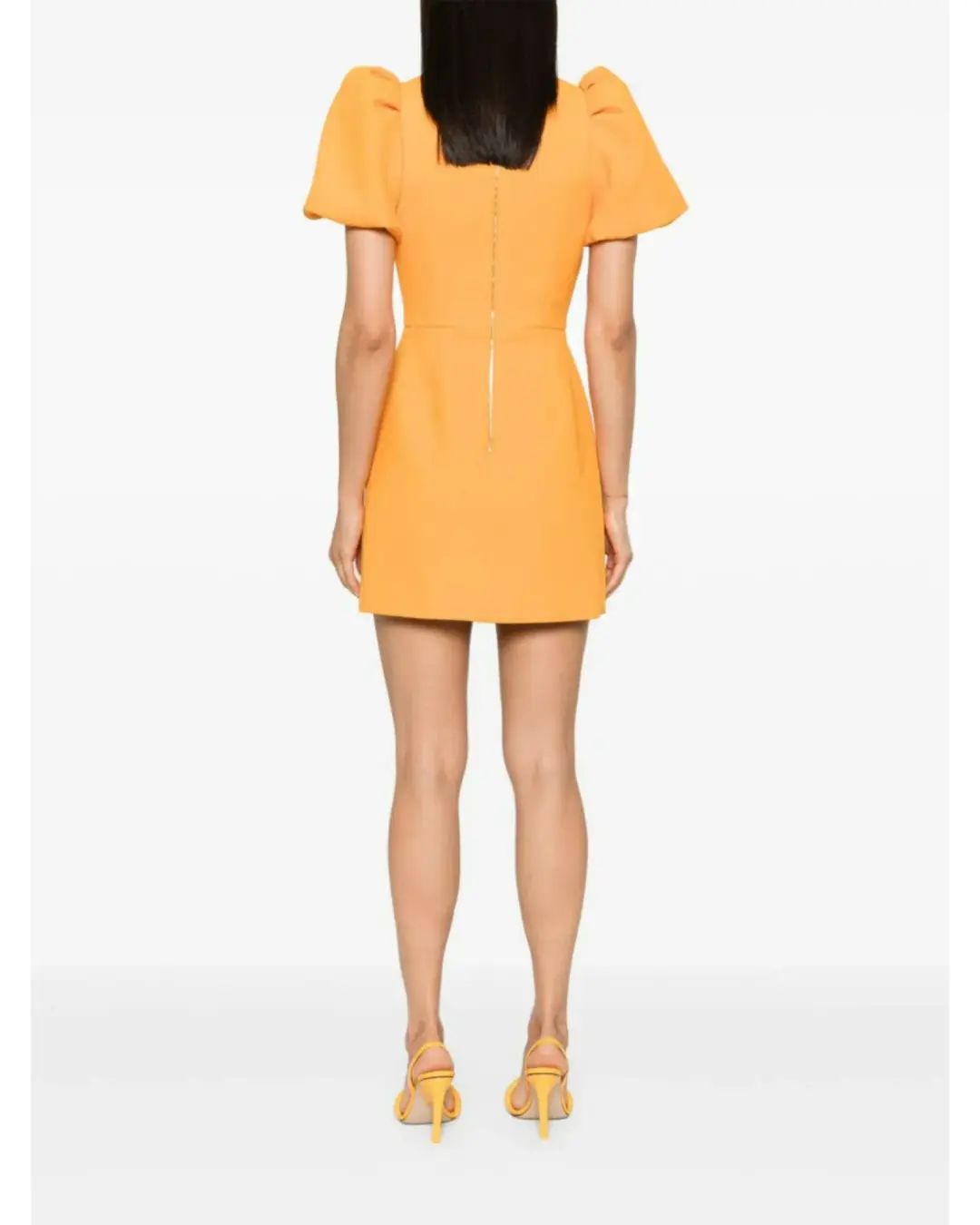 Rebecca Vallance Sirene Puff Sleeve Mini Dress Orange Size AU 10 for rent on The Volte - main image