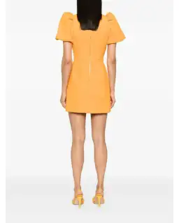 Rebecca Vallance Sirene Puff Sleeve Mini Dress Orange Size AU 10 for rent on The Volte - image 4