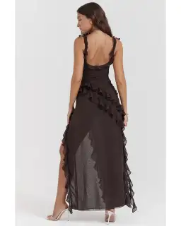 House of CB Ariela Maxi Dress in Espresso Size AU 6 for rent on The Volte - image 4