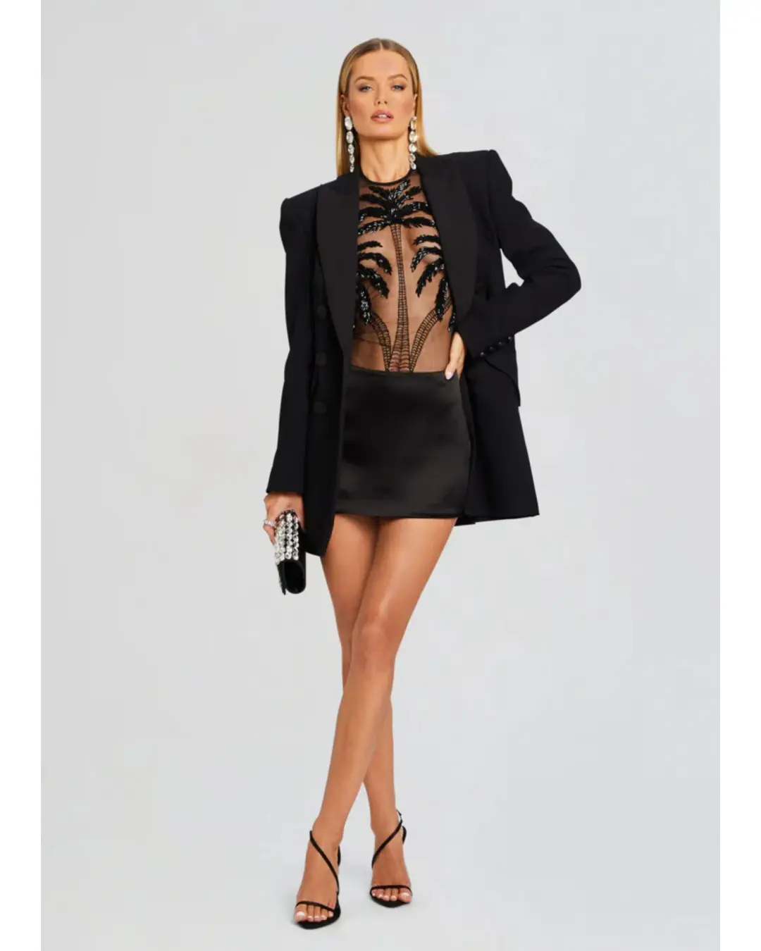 Retrofete Ondine Embellished Dress Black Size XS / AU 6 for rent on The Volte - main image