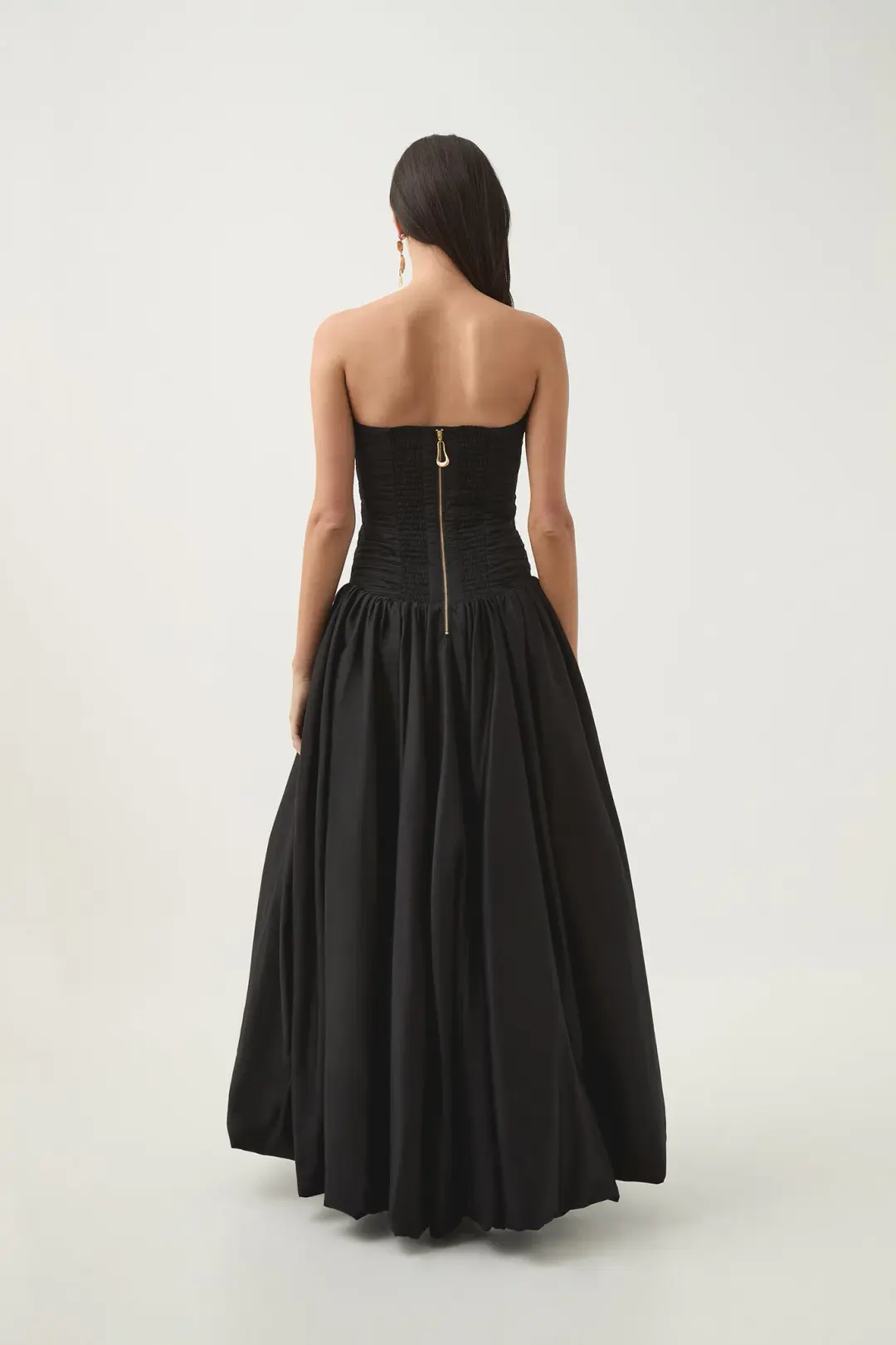 Aje Violette Bubble Hem Maxi Dress Black Size 6 for rent on The Volte - main image