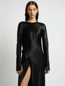 Christopher Esber Palladium Long Sleeve Tuck Dress Black Size 8 for rent on The Volte - image 2