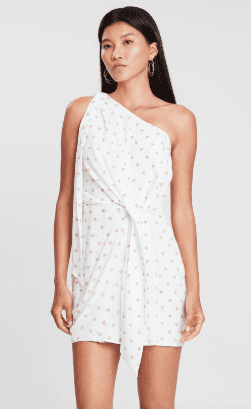 Shona Joy Tie Front One Shoulder Mini Dress