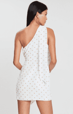 Shona Joy Tie Front One Shoulder Mini Dress