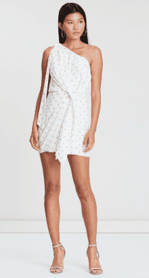 Shona Joy Tie Front One Shoulder Mini Dress