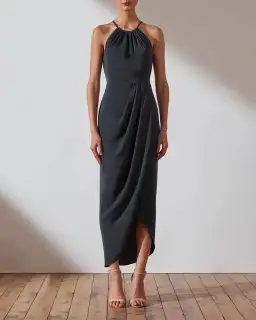 Shona Joy Core High Neck Ruched Dress in Charcoal Size AU 16 for rent on The Volte - image 2