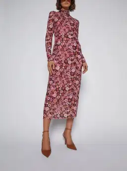 Scanlan Theodore Floral Mesh Dress Pink Size 8 for rent on The Volte - image 1