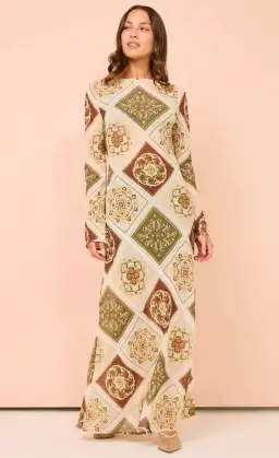 Hansen & Gretel Sundra Slip Dress in Evergreen Tile Size XL / AU 12 for rent on The Volte - image 5