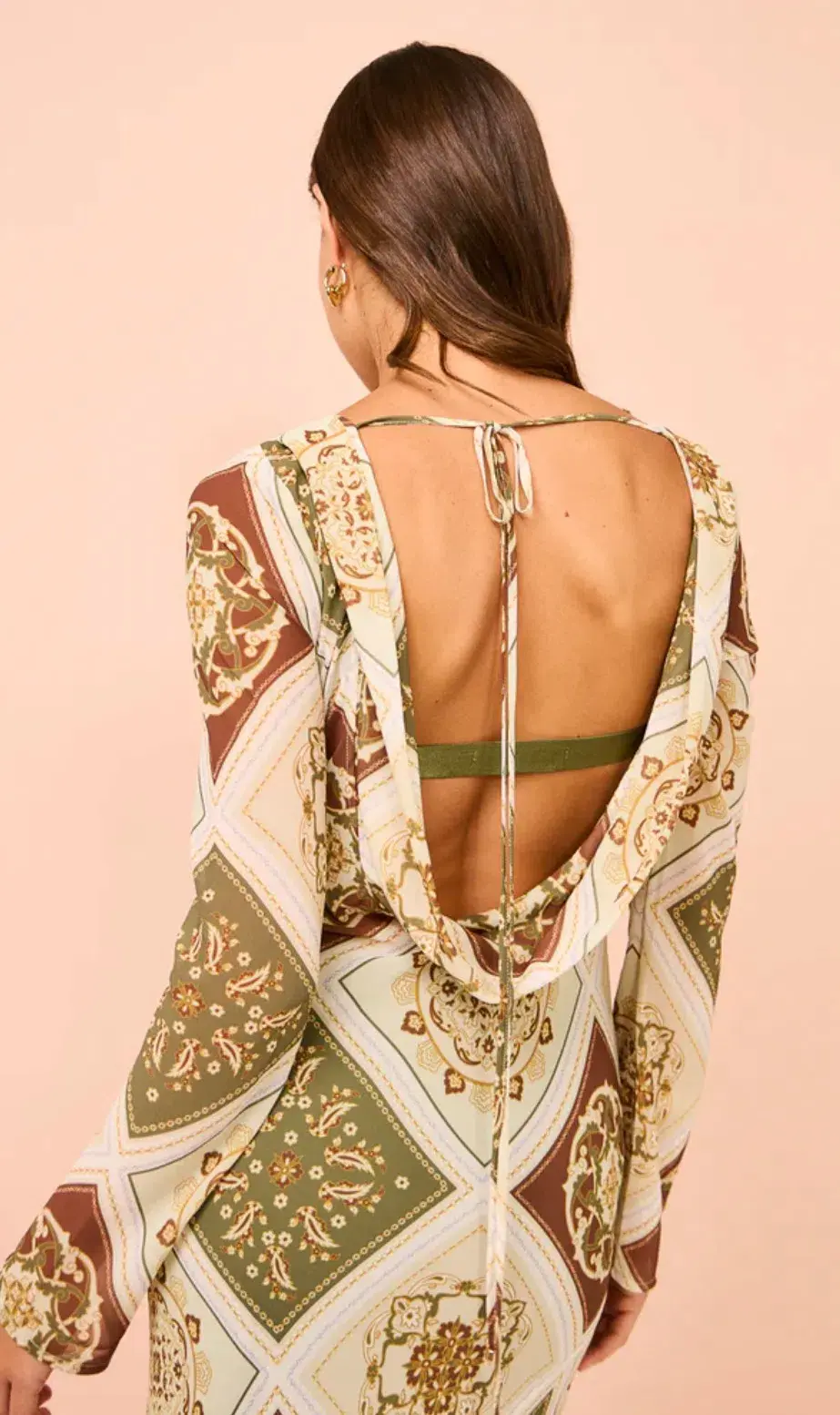 Hansen & Gretel Sundra Slip Dress in Evergreen Tile Size XL / AU 12 for rent on The Volte - main image