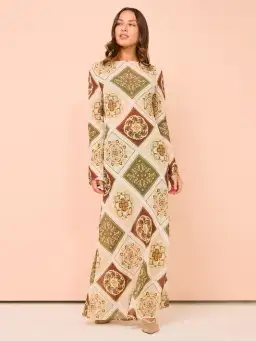 Hansen & Gretel Sundra Slip Dress in Evergreen Tile Size XL / AU 12 for rent on The Volte - image 1