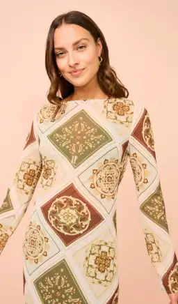 Hansen & Gretel Sundra Slip Dress in Evergreen Tile Size XL / AU 12 for rent on The Volte - image 2