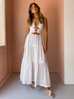 Bec & Bridge Aurora Maxi Dress Ivory Size AU 14 for rent on The Volte - image 1