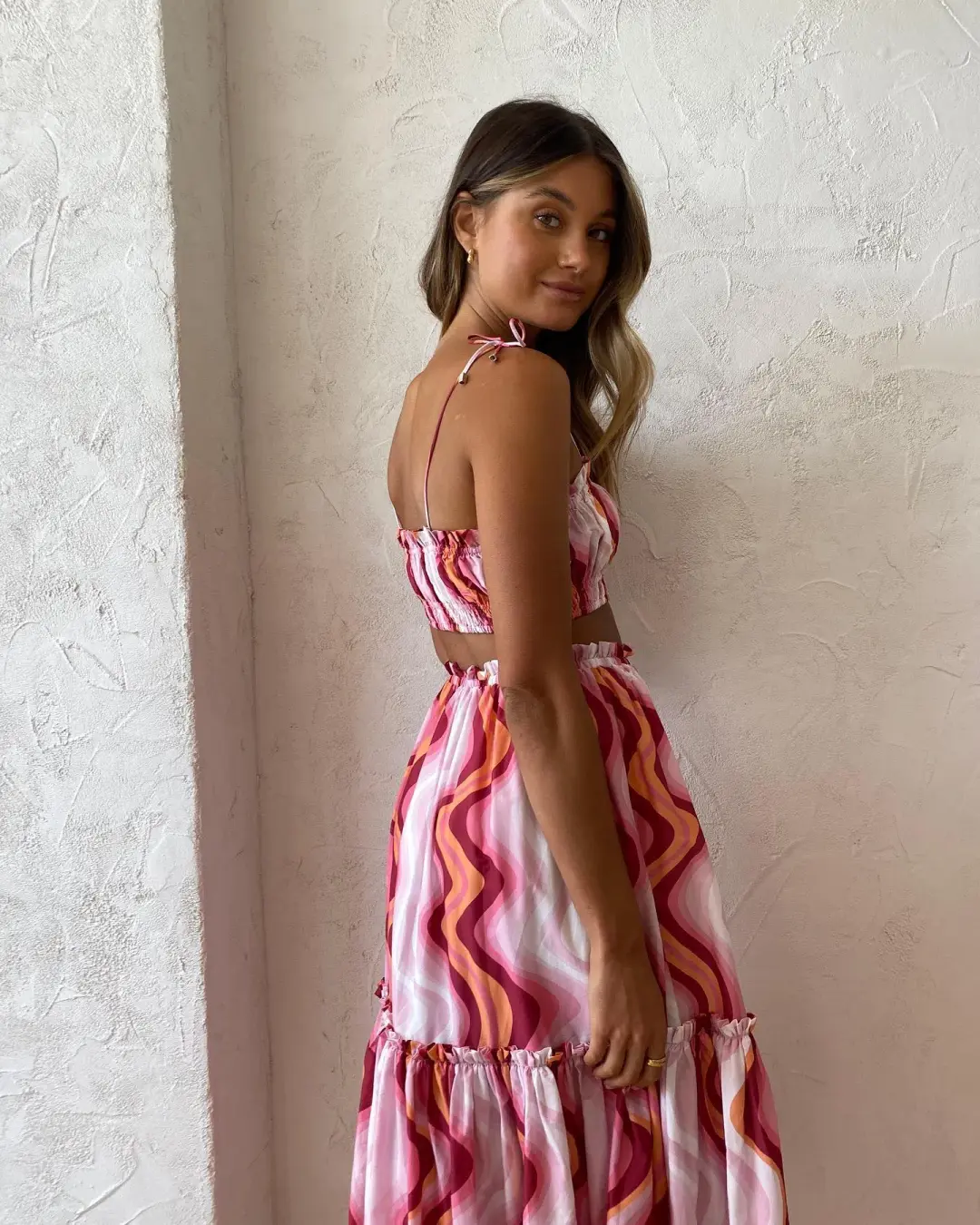 Steele Cameron Bustier & Austin Skirt Set in Groovy Print Size L / AU 12 for rent on The Volte - main image