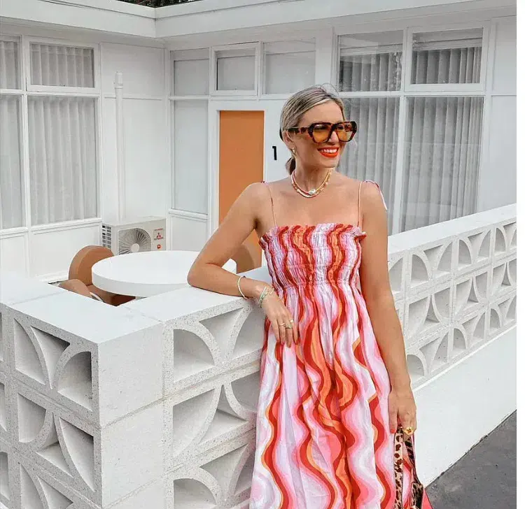 Steele Mirabella Midi Dress Groovy Print Size L / AU 12 for rent on The Volte - main image