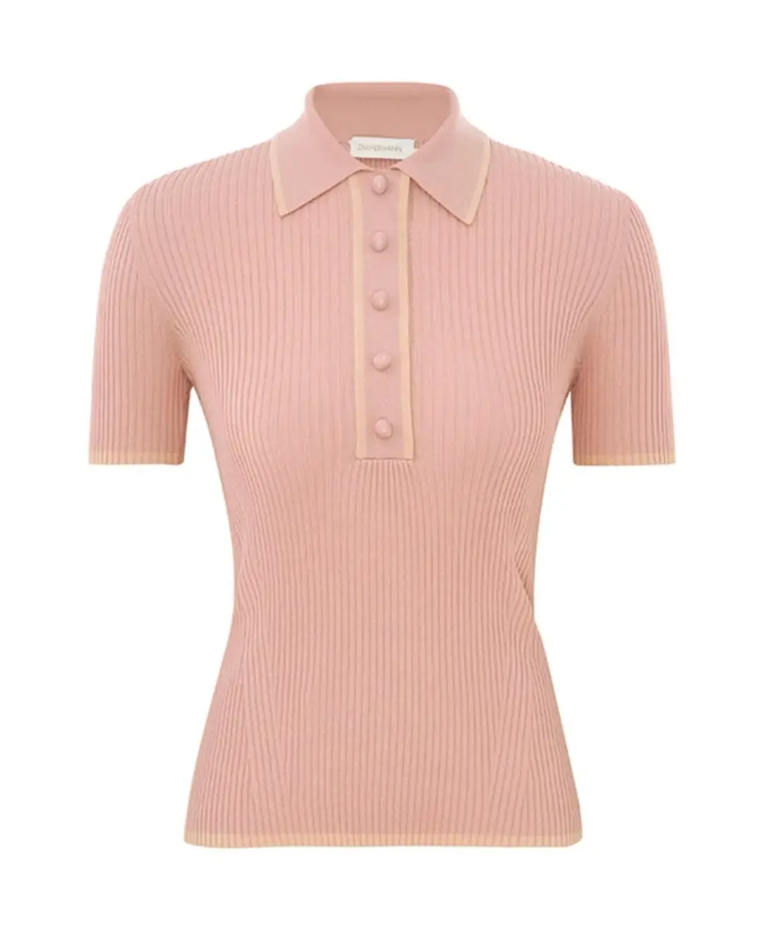 Zimmermann Natura Metallic Polo and Midi Skirt Set Peach Size 0/AU 8 for rent on The Volte - main image