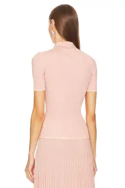 Zimmermann Natura Metallic Polo and Midi Skirt Set Peach Size 0/AU 8 for rent on The Volte - image 2