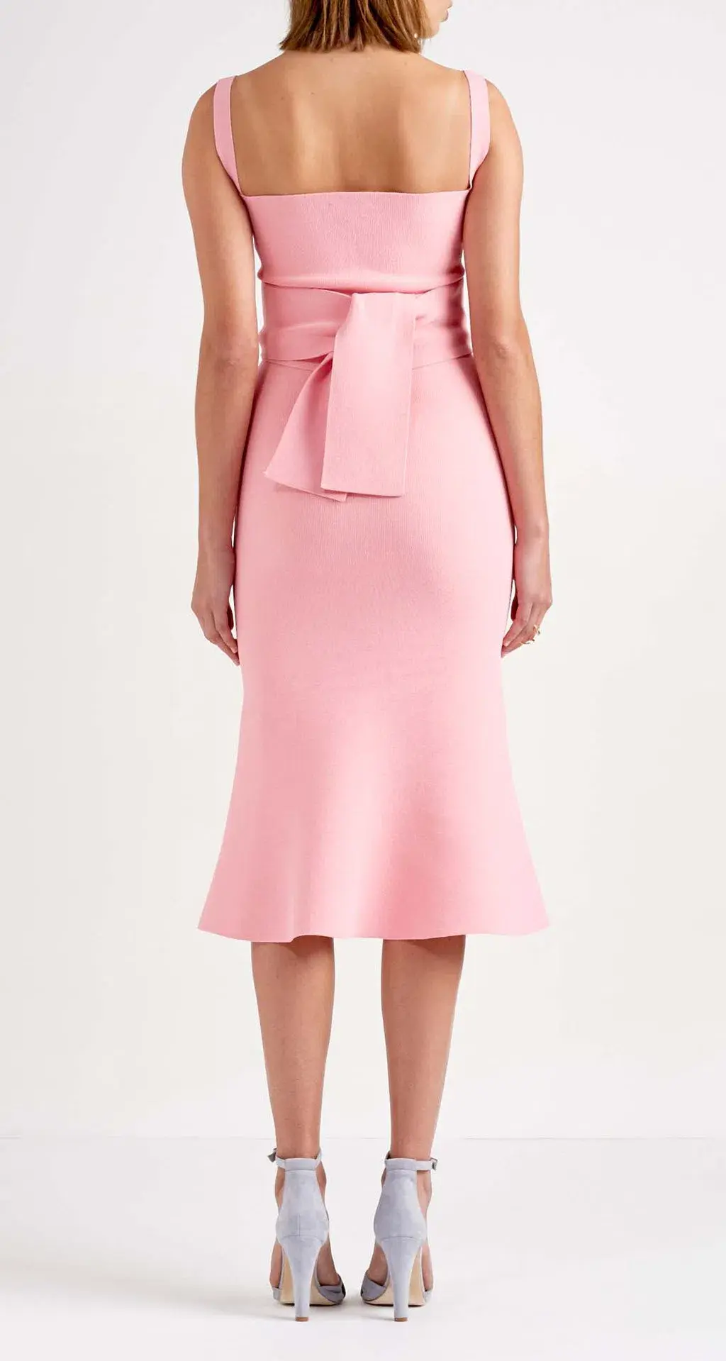 Scanlan Theodore Crepe Knit Bralette Dress Pink Size 8 for rent on The Volte - main image
