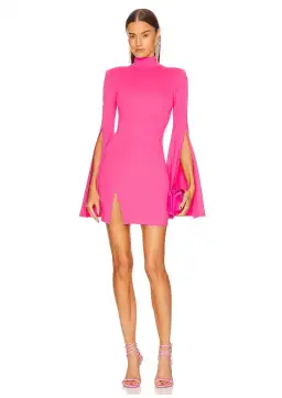 Michael Costello X Revolve Mr Gibson Mini Dress Hot Pink Size 8