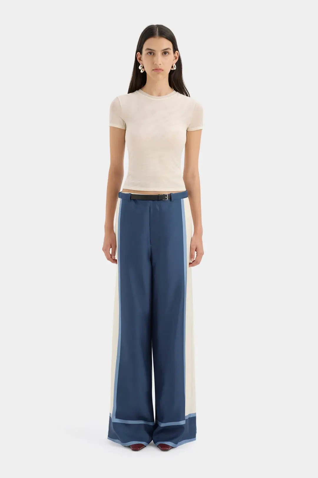 Sir the Label Dazed Wrap Halter Mini and Belted Pant Set in Studio Print Size 0/Au 6 for rent on The Volte - main image