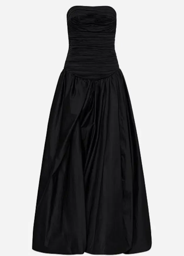 Aje Violette Bubble Hem Maxi Dress Black Size 10 for rent on The Volte - main image