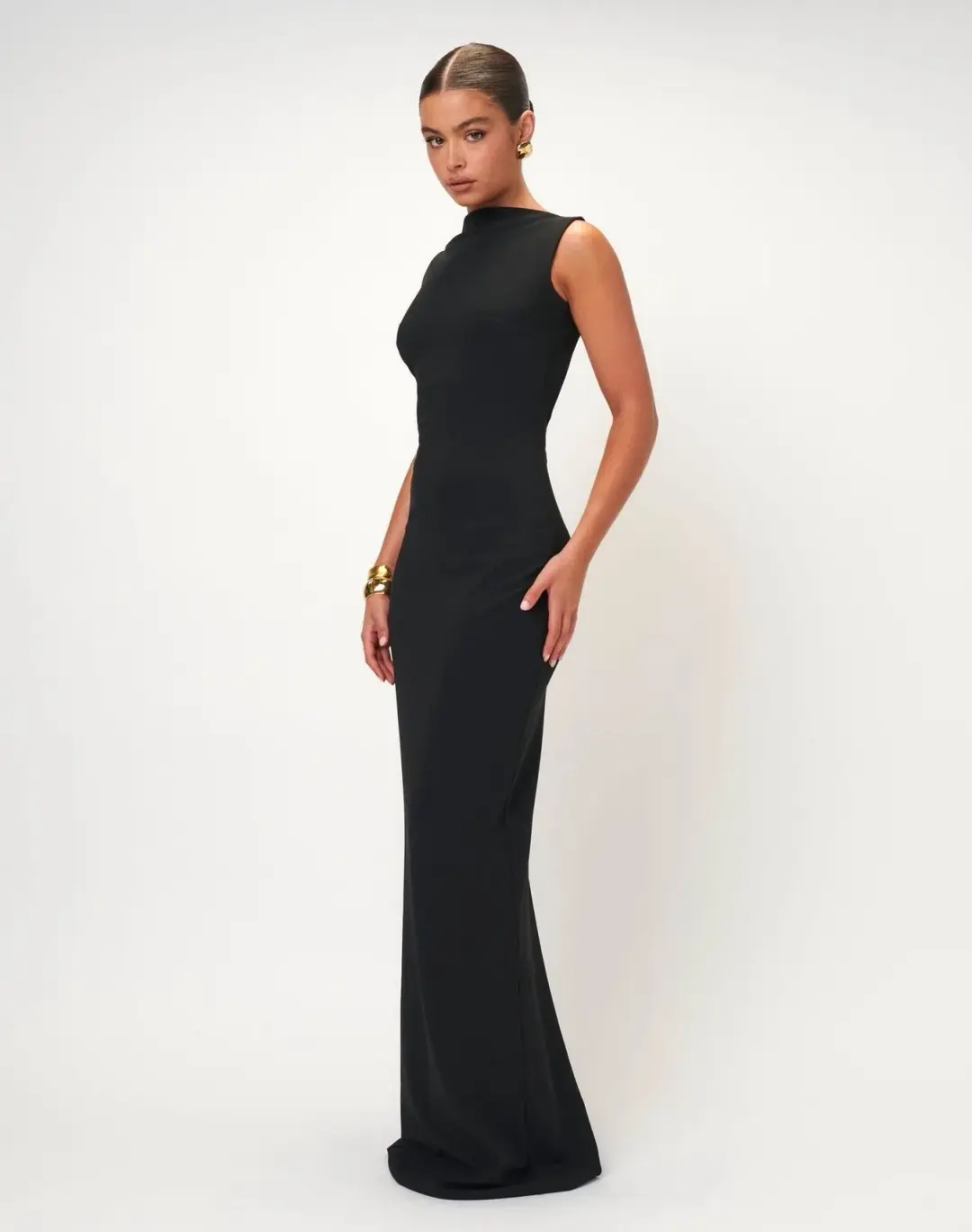 Effie Kats Verona Gown Black Size 6 for rent on The Volte - main image